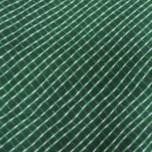 Green Colour Leheriya Georgette Printed Fabric