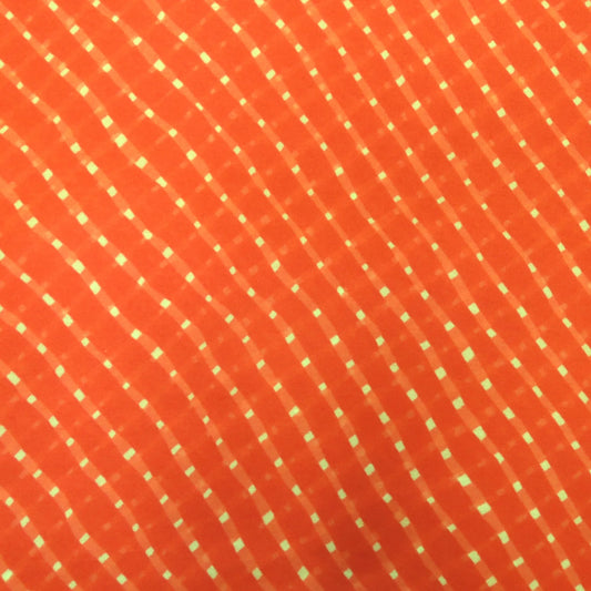 Orange Colour Leheriya Georgette Printed Fabric