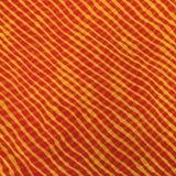 Red Yellow Colour Leheriya Georgette Printed Fabric