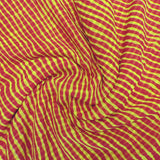 Maroon Colour Yellow Leheriya Georgette Printed Fabric