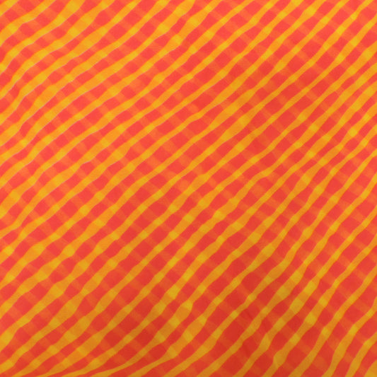 Orange Colour Leheriya Georgette Printed Fabric