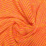 Orange Colour Leheriya Georgette Printed Fabric