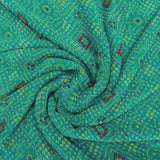 Green Bandhani Georgette Printed Fabric