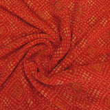 Red Bandhani Georgette Printed Fabric
