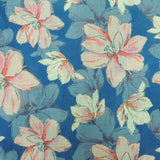 Floral Print On Cotton Linen Fabric