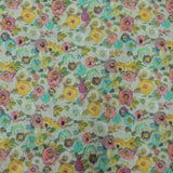 Floral Print On Cotton Linen Fabric