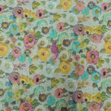 Floral Print On Cotton Linen Fabric