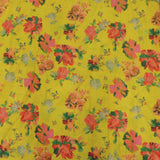 Floral Print On Cotton Linen Fabric