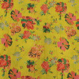 Floral Print On Cotton Linen Fabric