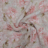 Floral Print On Viscose Organza Fabric