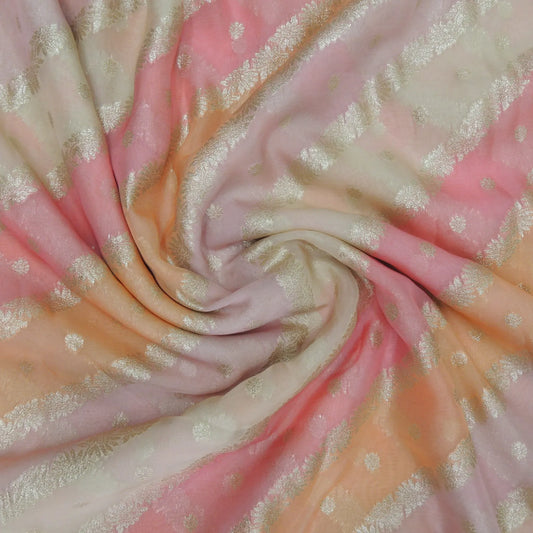 Multicolor Jacquard Print On Viscose Organza Fabric