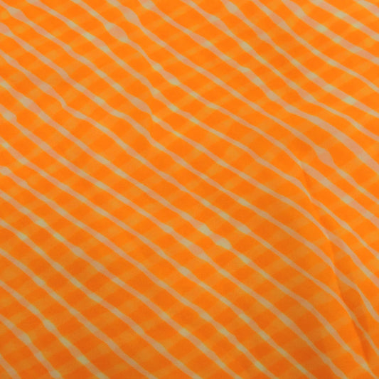 Orange Yellow Colour Leheriya Georgette Printed Fabric