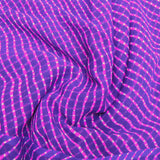 Purple Colour Magenta Bandhani Leheriya Georgette Printed Fabric