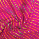 Pink Colour Multi Leheriya Georgette Printed Fabric