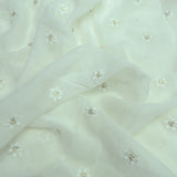 Sequins Thread Work On Dyeable Georgette Fabric