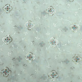 Jaal Sequins Work On Dyeable Georgette Fabric