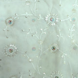 Jaal Sequins Work On Dyeable Georgette Fabric