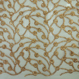 Copper Jaal Embroidery On Net Fabric