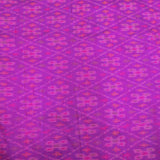 Dark Pink Pure Raw Silk Ikat Fabric