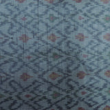 Gray Pure Raw Silk Ikat Fabric