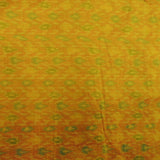 Yellow Pure Raw Silk Ikat Fabric