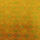 Yellow Pure Raw Silk Ikat Fabric