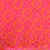 Pinkish Red Bandhani Georgette Printed Fabric