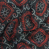 Black Bandhani Georgette Printed Fabric