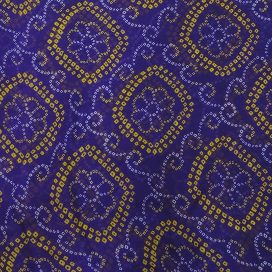 Bluish Purple Bandhani Georgette Printed Fabric