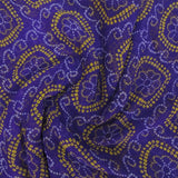 Bluish Purple Bandhani Georgette Printed Fabric