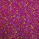 Magenta Red Bandhani Georgette Printed Fabric