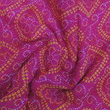 Magenta Red Bandhani Georgette Printed Fabric