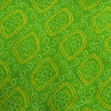 Lime Greenish yellow Bandhani Georgette Printed Fabric