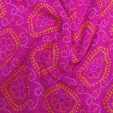 Reddish Magenta Bandhani Georgette Printed Fabric