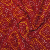 Reddissh Maroon Bandhani Georgette Printed Fabric