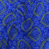 Blue Bandhani Georgette Printed Fabric