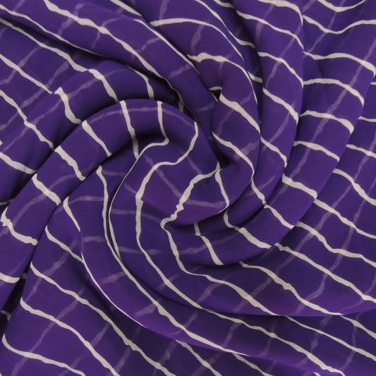 Purple Colour Leheriya Georgette Printed Fabric