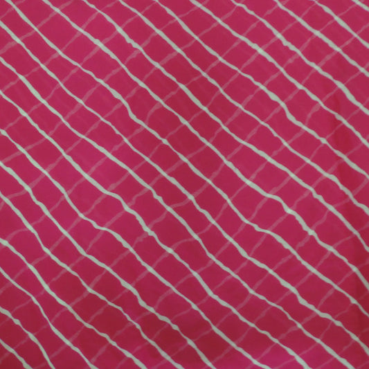 Pink Colour Leheriya Georgette Printed Fabric