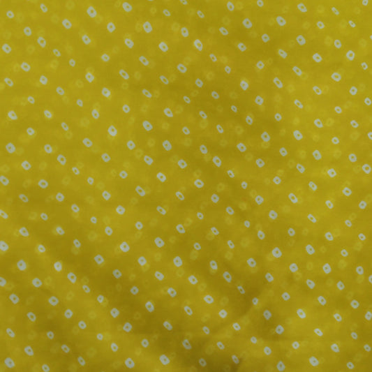 Orangy yellow Bandhani Georgette Printed Fabric