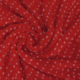 Red Bandhani Georgette Printed Fabric