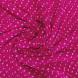 Pinkish Red Bandhani Georgette Printed Fabric