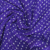 Blue Purple Bandhani Georgette Printed Fabric