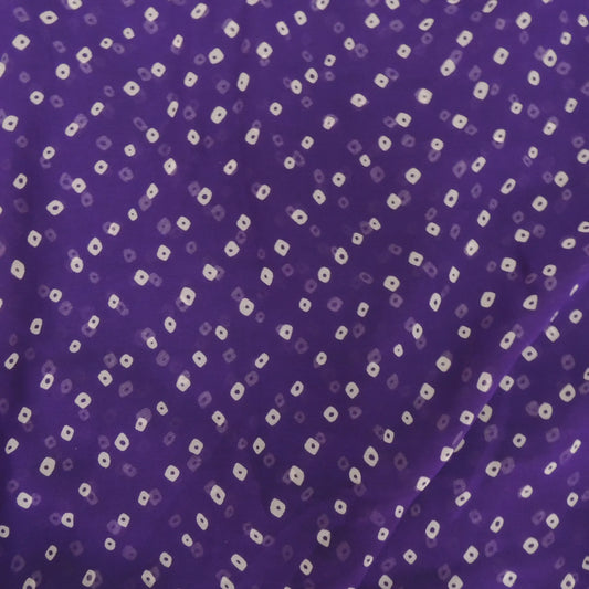 Purple Bandhani Georgette Printed Fabric