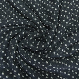 Black Bandhani Georgette Printed Fabric