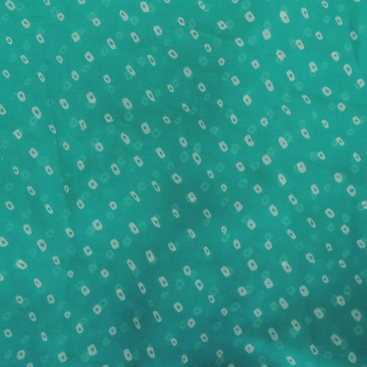 Sea Green Bandhani Georgette Printed Fabric