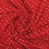 Red Bandhani Georgette Printed Fabric