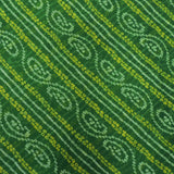 Green Bandhani Georgette Printed Fabric