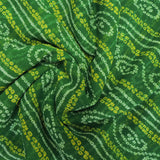 Green Bandhani Georgette Printed Fabric