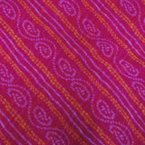 Magenta Red Bandhani Georgette Printed Fabric