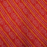 Red Bandhani Georgette Printed Fabric